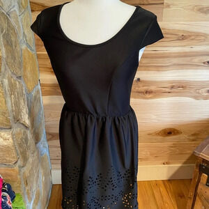 Xhilaration black dress with cut out pattern med